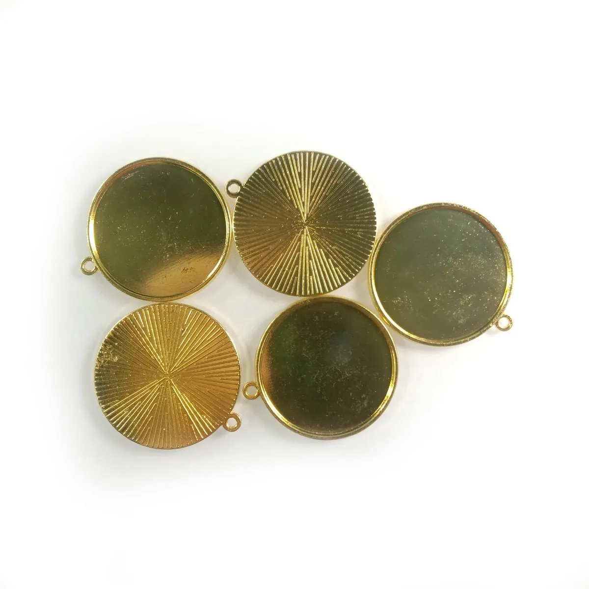 5pcs Cabochon Bases 18mm 30mm ID Antique Bronze Silver Gold Colour Charms Pendant Metal