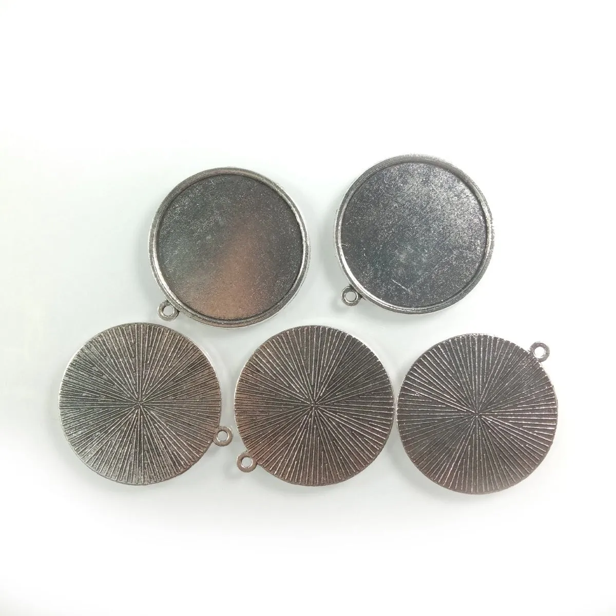 5pcs Cabochon Bases 18mm 30mm ID Antique Bronze Silver Gold Colour Charms Pendant Metal