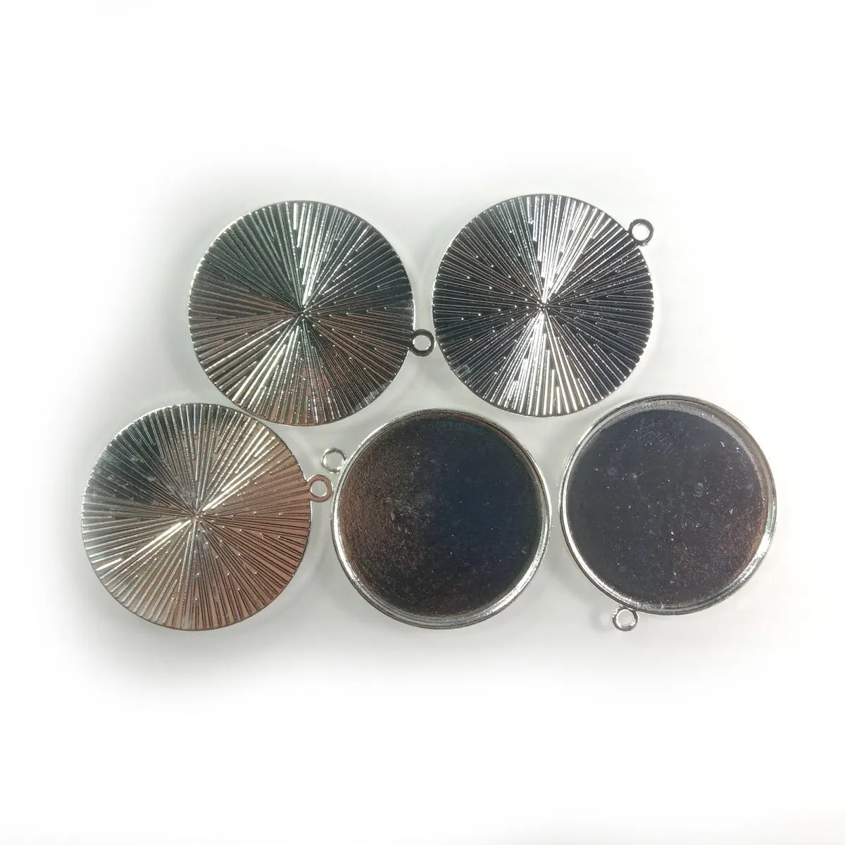 5pcs Cabochon Bases 18mm 30mm ID Antique Bronze Silver Gold Colour Charms Pendant Metal