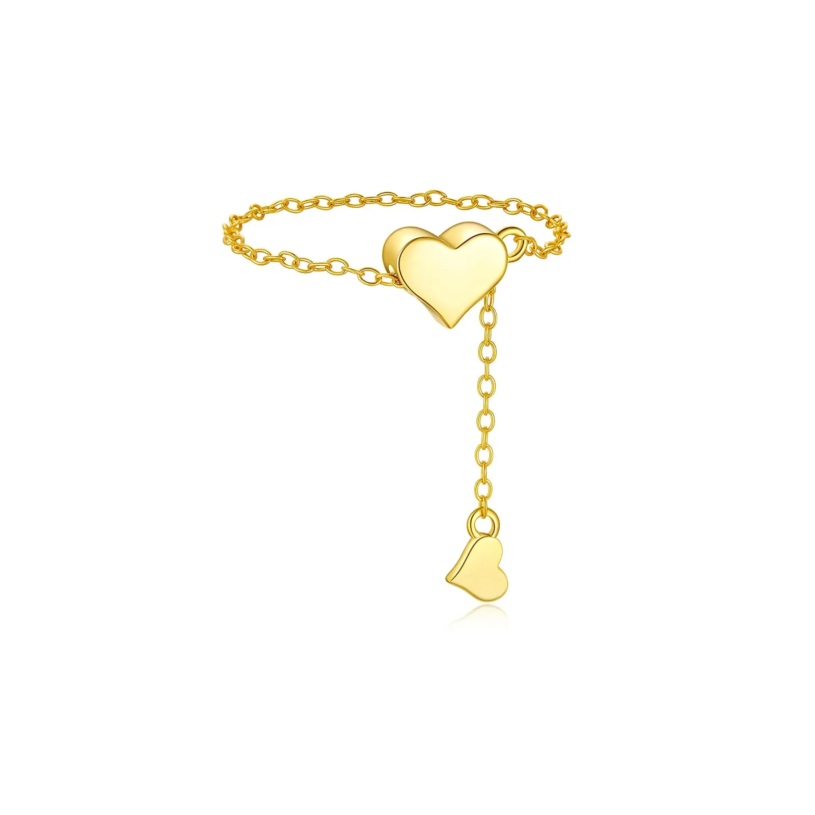925 Sterling Silver Adjustable Heart Pendant Necklace