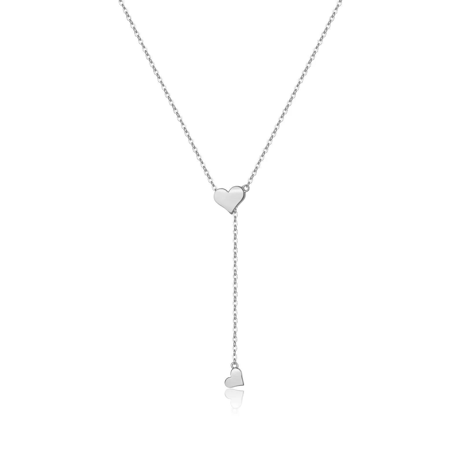 925 Sterling Silver Adjustable Heart Pendant Necklace