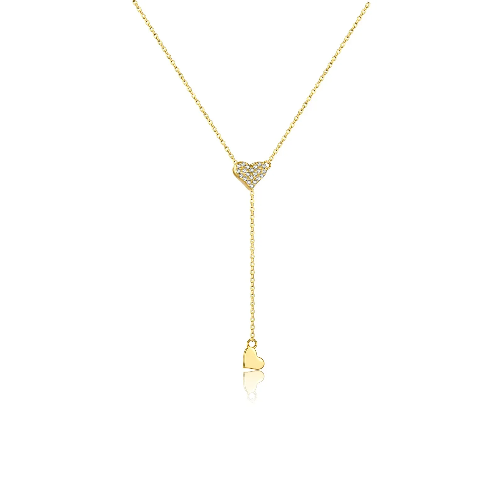 925 Sterling Silver Adjustable Heart Pendant Necklace
