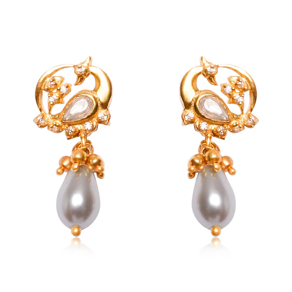 92.5 Sterling Silver Swan Studs With Optional Earchain
