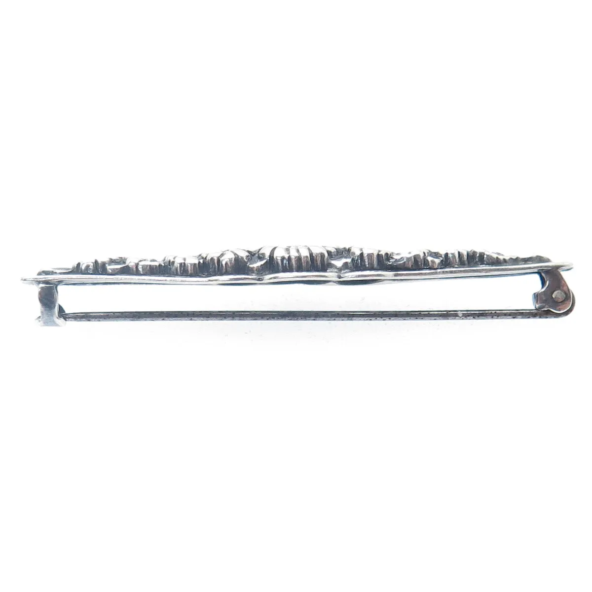 935 Silver Antique Art Deco European Flower Blossom Oxidized Pin Brooch