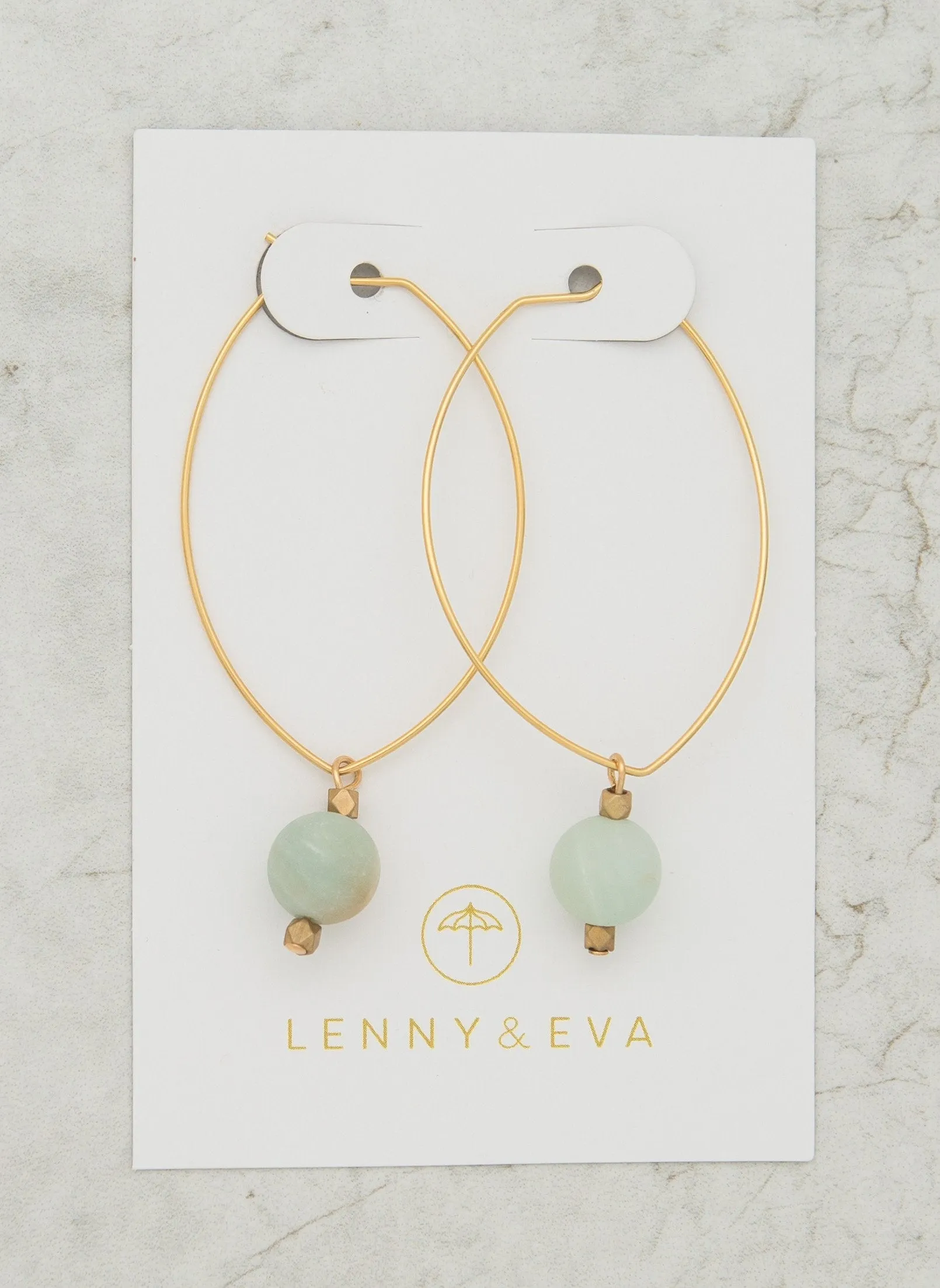 Amazonite Lenny Earrings: Handcrafted Gemstone Jewelry in Gold