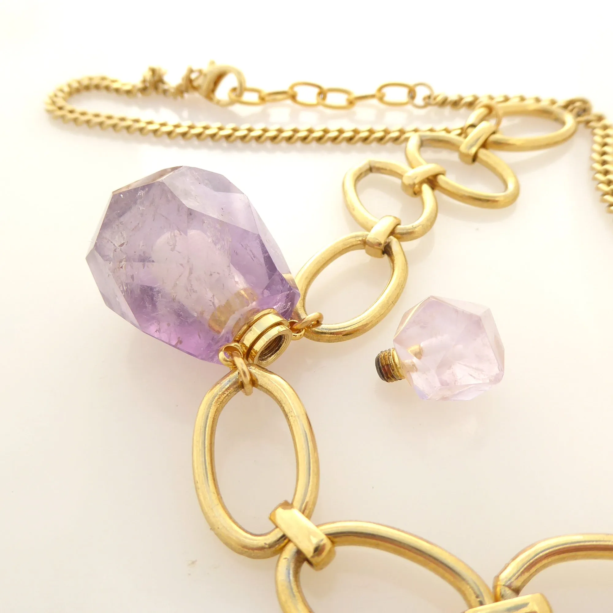 Amethyst vial pendant necklace