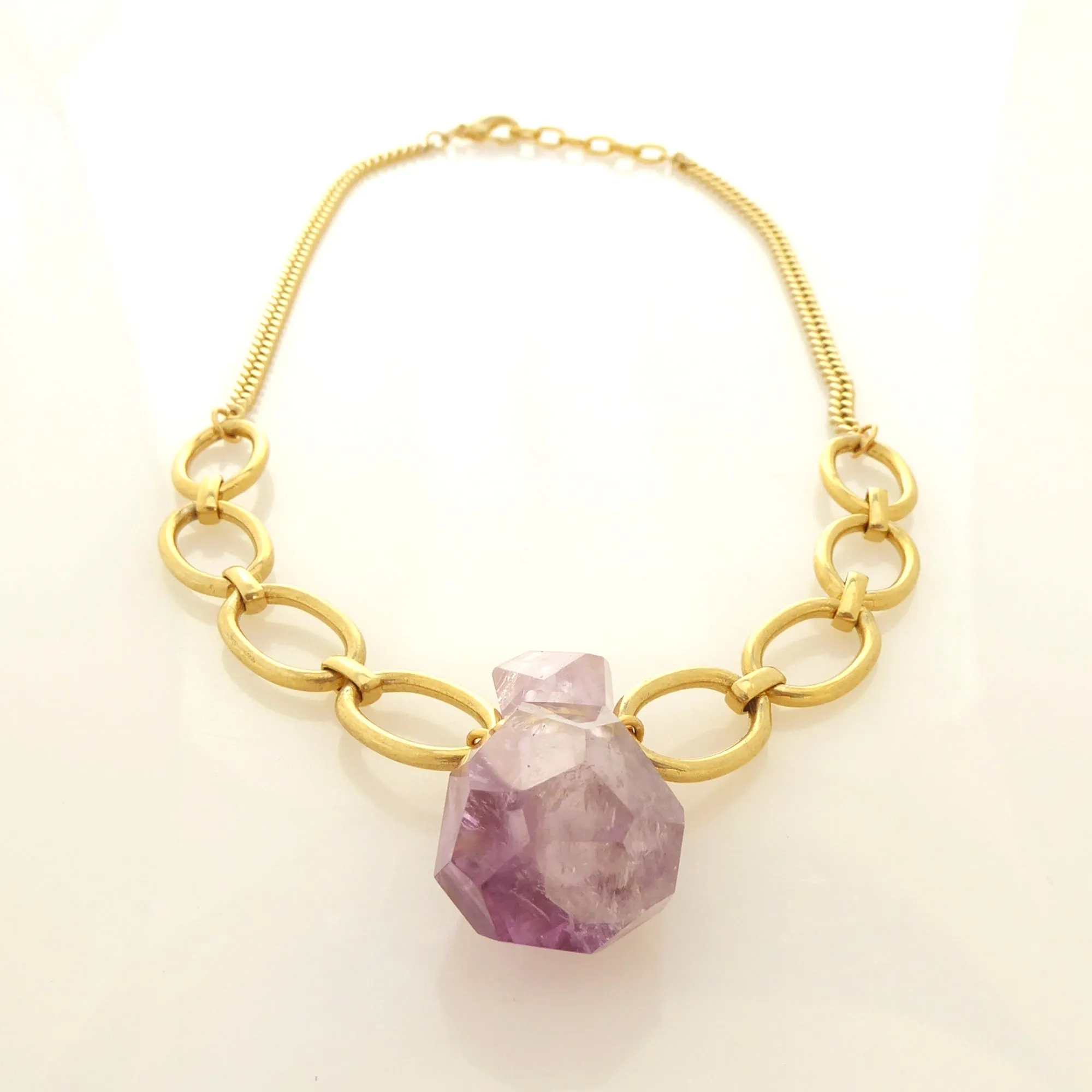 Amethyst vial pendant necklace