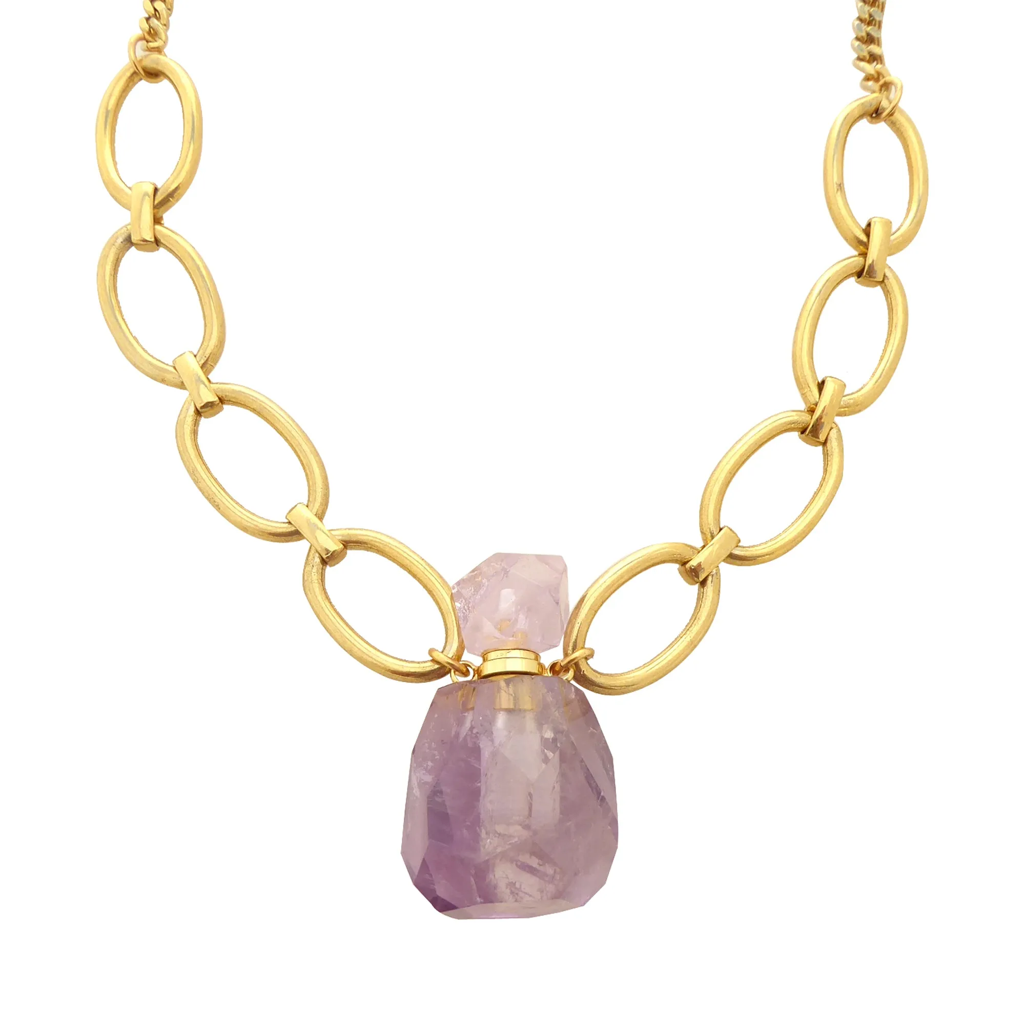 Amethyst vial pendant necklace