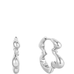 Ania Haie Taking Shape Silver Twisted Wave Huggie Hoop Earrings