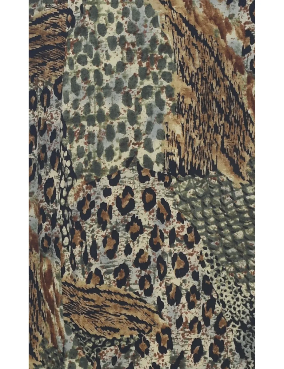 Animal Print Shift Dress - L