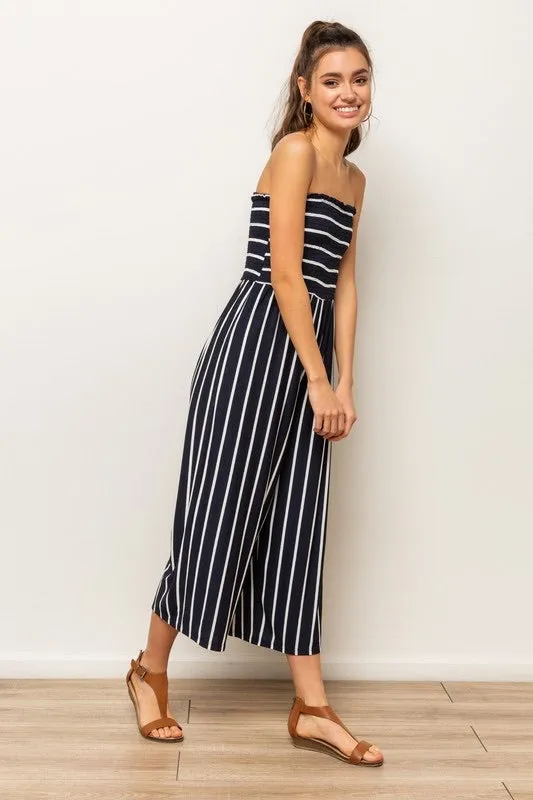 Annabelle Smocked Striped Jumpsuit