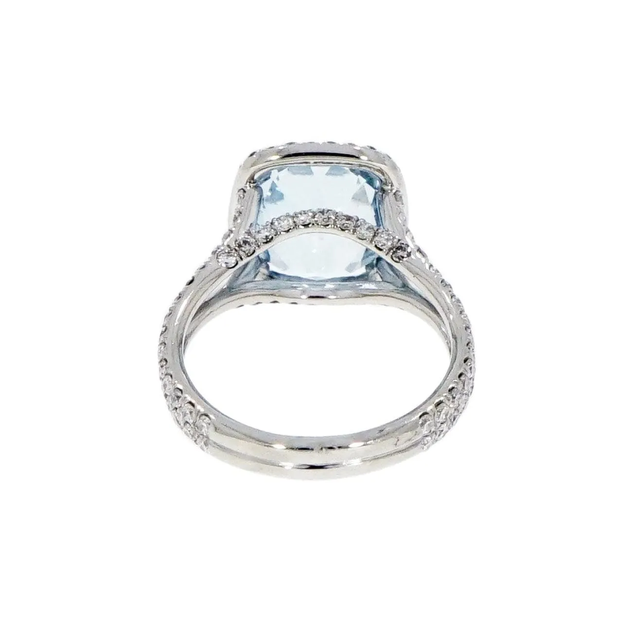 Aquamarine and Diamond Platinum Cocktail Ring