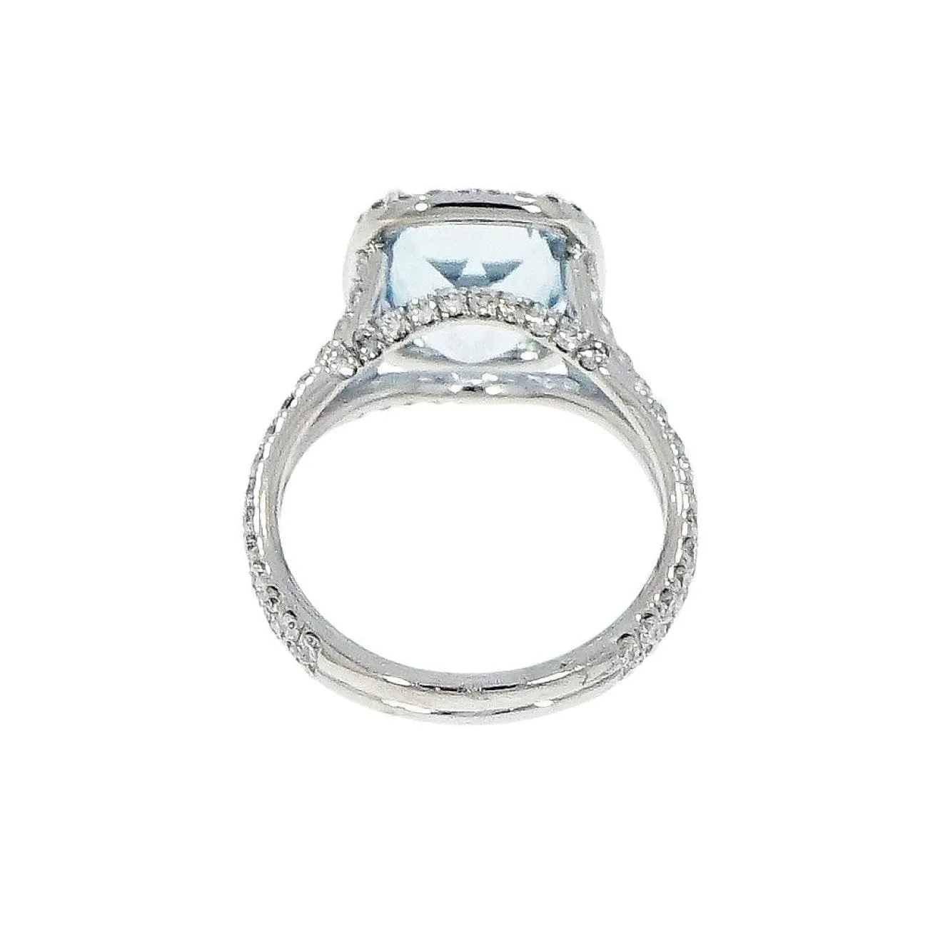 Aquamarine and Diamond Platinum Cocktail Ring