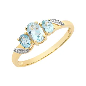 Aquamarine Trilogy Ring - Elizabeth Birthstone collection