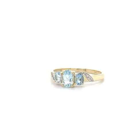 Aquamarine Trilogy Ring - Elizabeth Birthstone collection