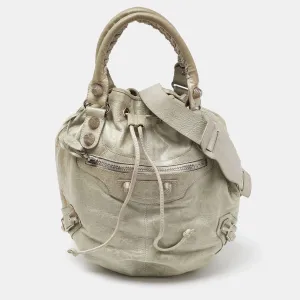 Argent Leather GSH Pompon Hobo