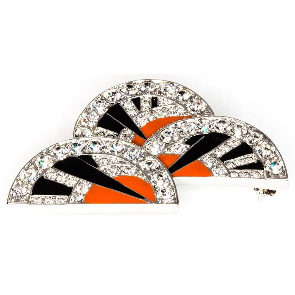 Art Deco Fan-Shaped Brooch