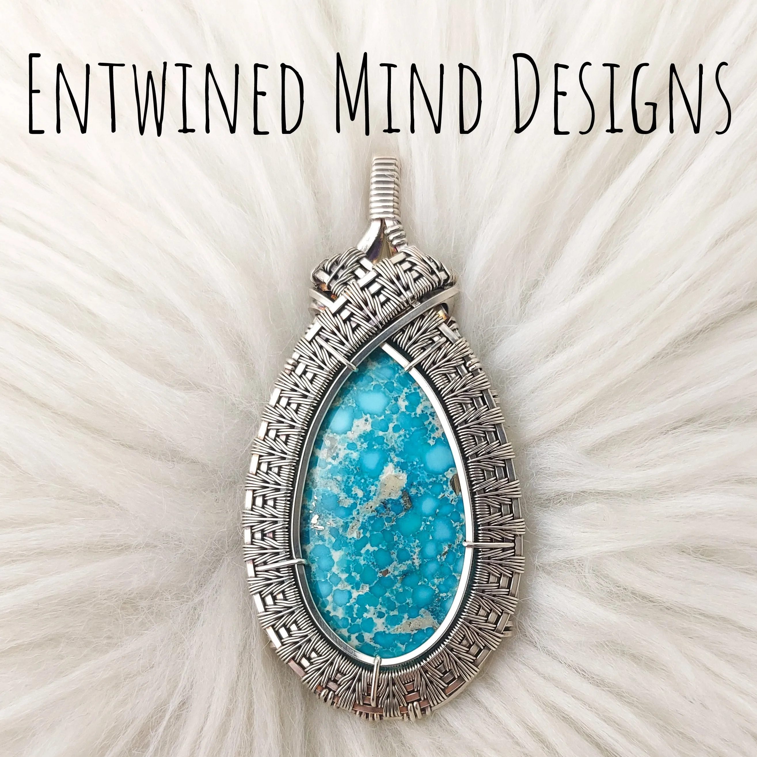 Artisan Cut White Water Turquoise And Sterling Silver Statement Pendant