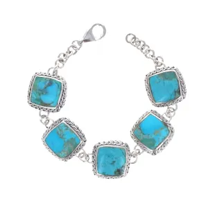 Assorted Stone Woven Link Bracelet