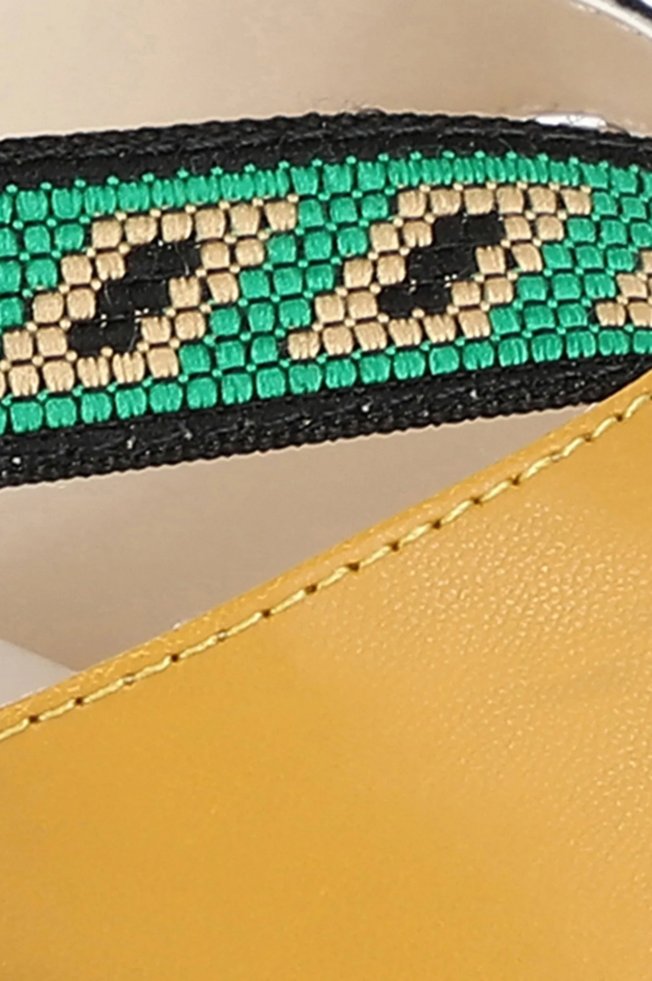 Aurelia Mustard Pointed Toe Colourblocked Kitten Heel - ZChristie