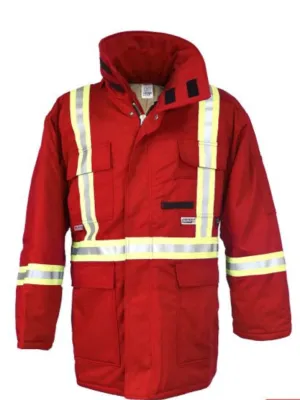 Avenger 9 oz Insulated Parka for Men - Red Cold-Weather Jacket with Detachable Hood & Adjustable Cuffs, Ideal for Winter Wear