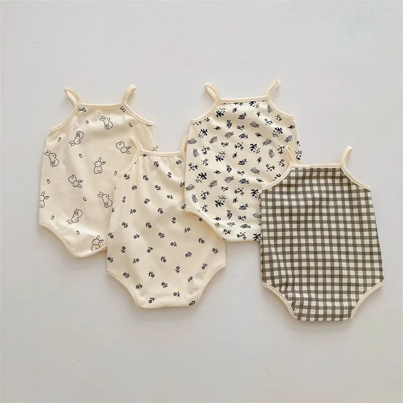 Baby Sleeveless Plaid Jumpsuits