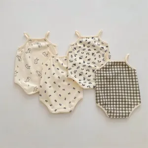 Baby Sleeveless Plaid Jumpsuits