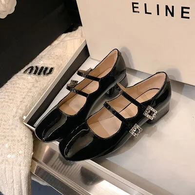 Block Heel Buckle Mary Jane Shoes