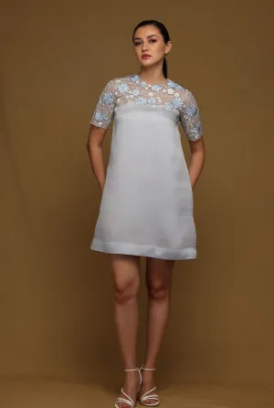 Blue floral shift dress