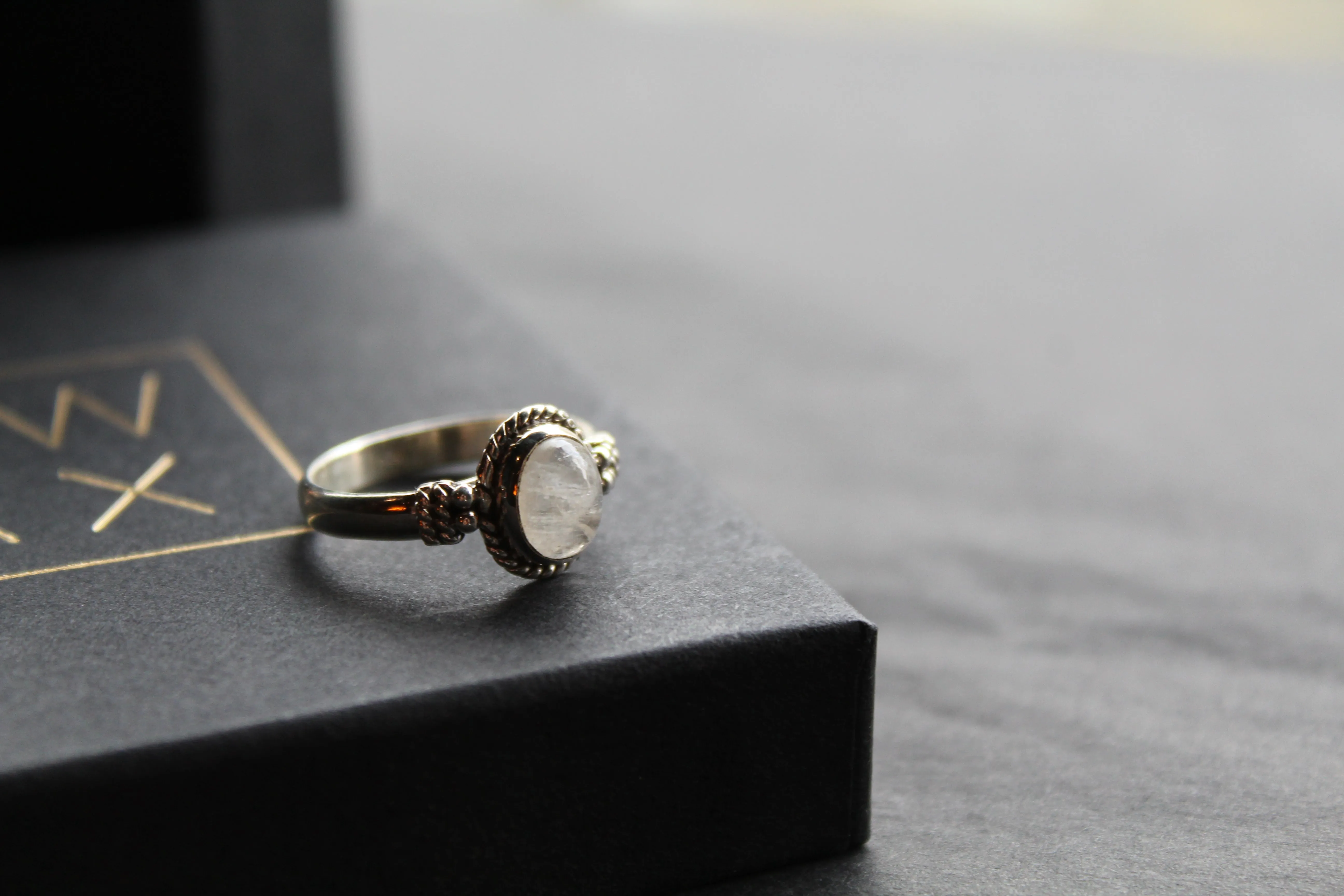 Boho Moonstone Ring