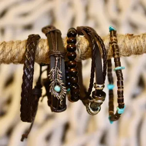Boho Warrior Leather Bracelet Set – Earthy & Edgy