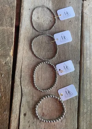Bracelet | Silver Waterproof Stainless Steel Beaded Bracelets