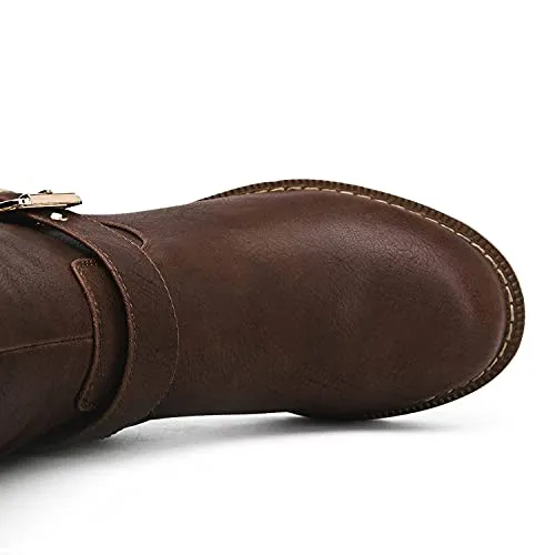Brown Quilted Riding Boots