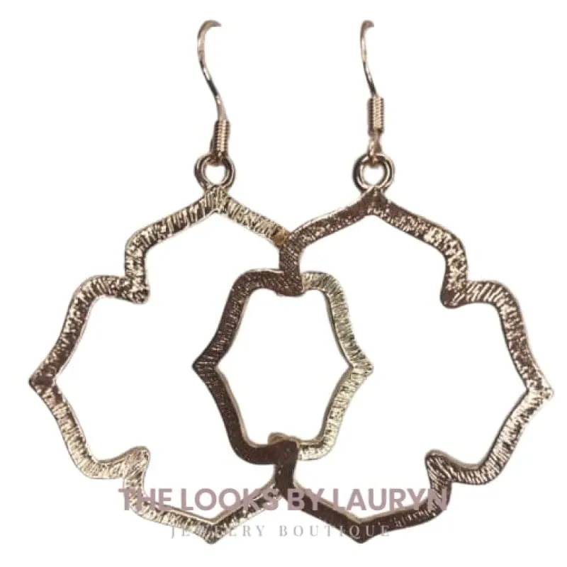 Brushed Gold Quatrefoil Earrings