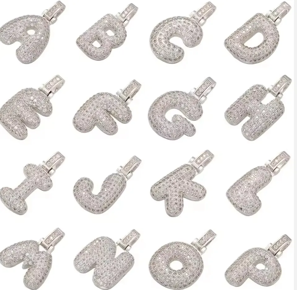 Bubble Rhinestone Initial Necklace