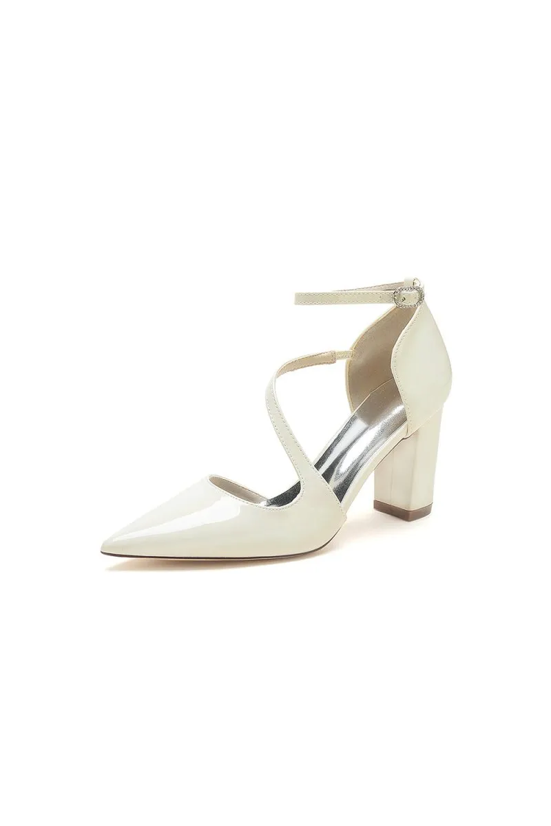 Burgundy Mary Jane Heels with Chunky