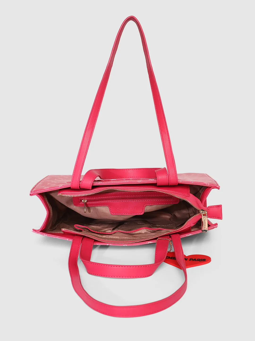 Caprese Emily In Paris Printed Fuchsia Tote Bag