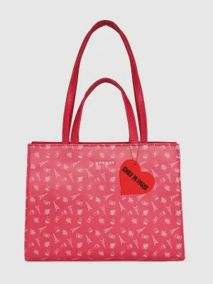 Caprese Emily In Paris Printed Fuchsia Tote Bag