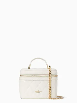 Carey Smooth Quilted Leather Top Handle Trunk Crossbody