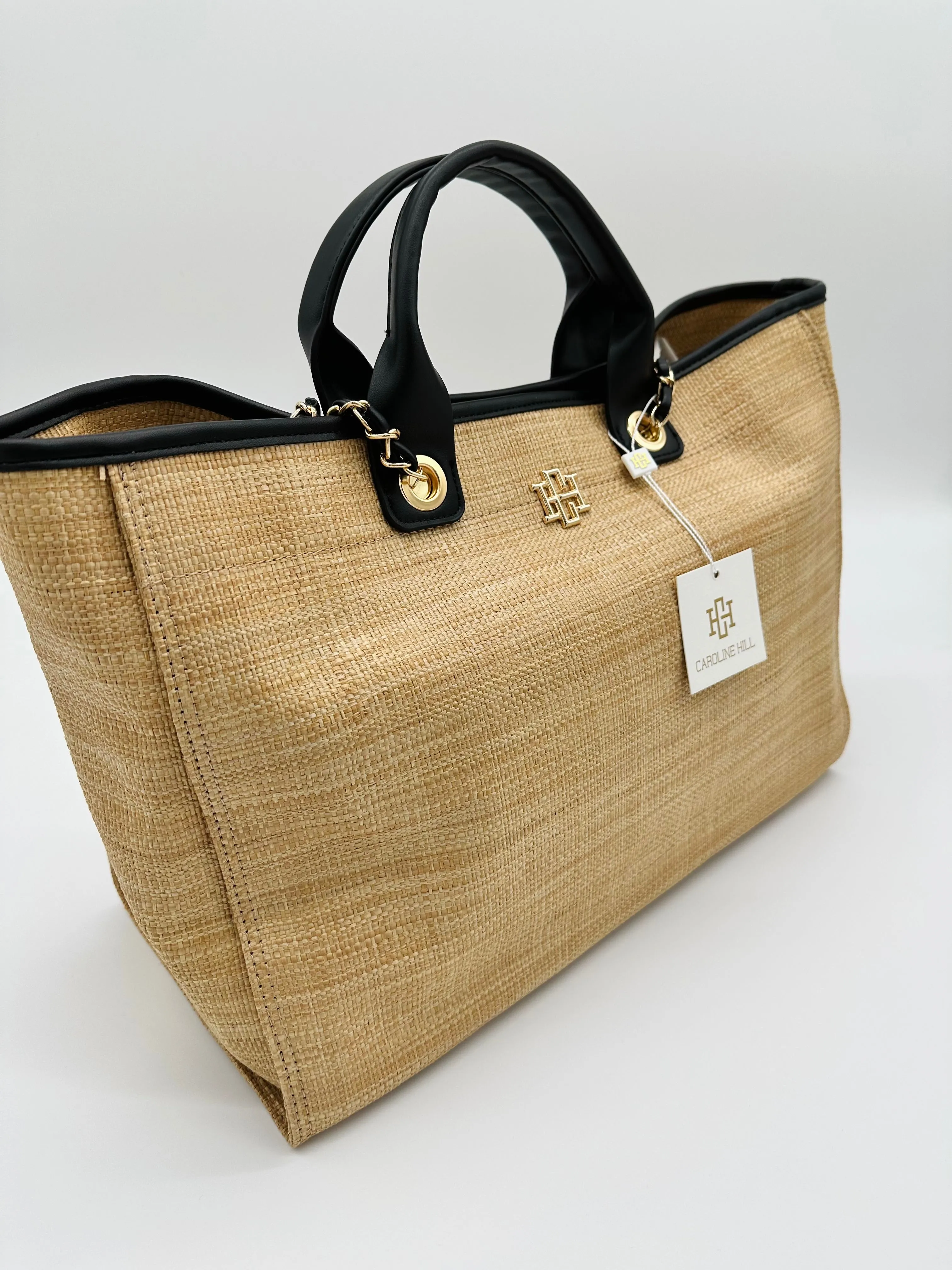 Caroline Hill Melissa Tote Bag - Natural Black