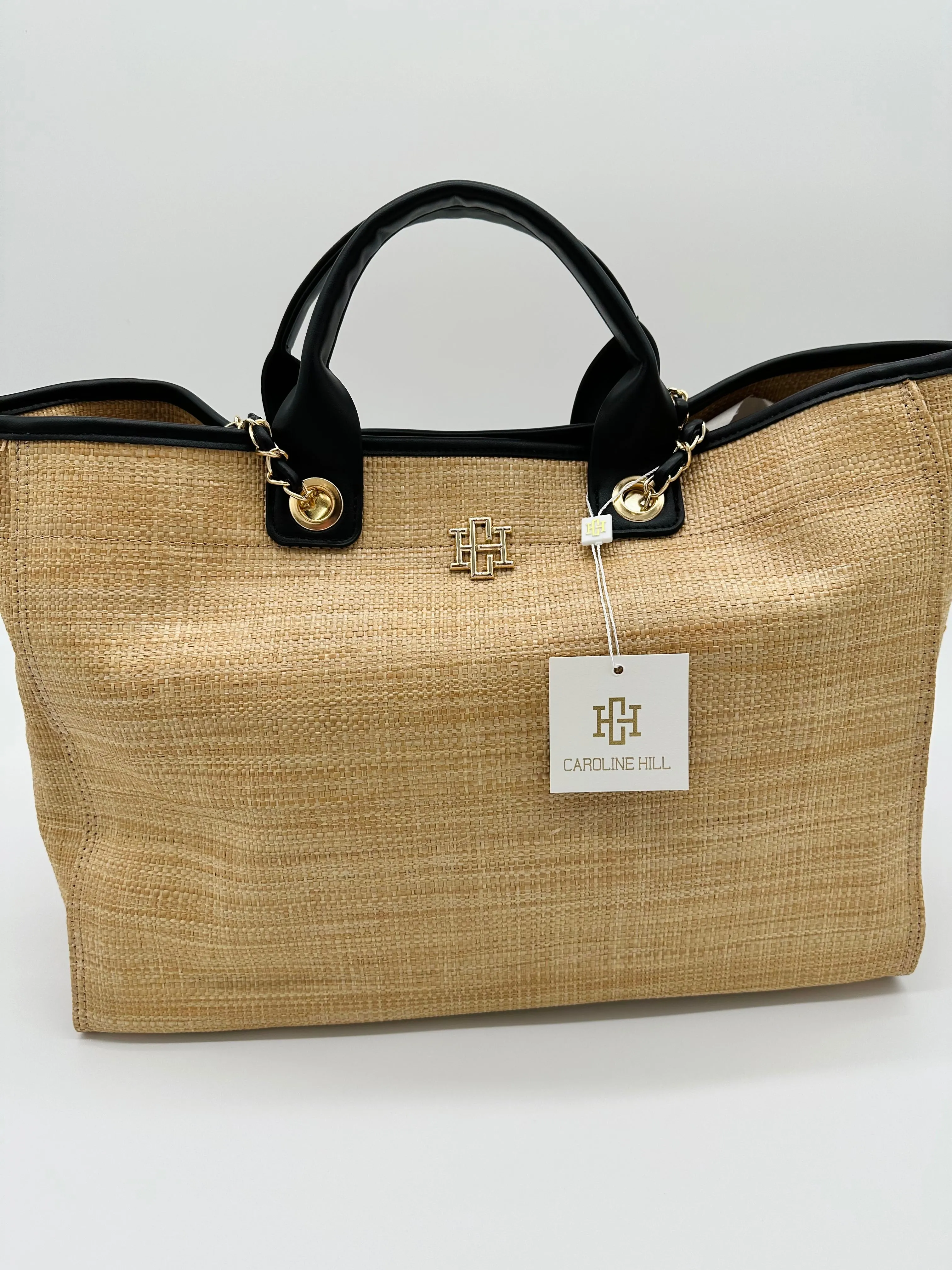 Caroline Hill Melissa Tote Bag - Natural Black