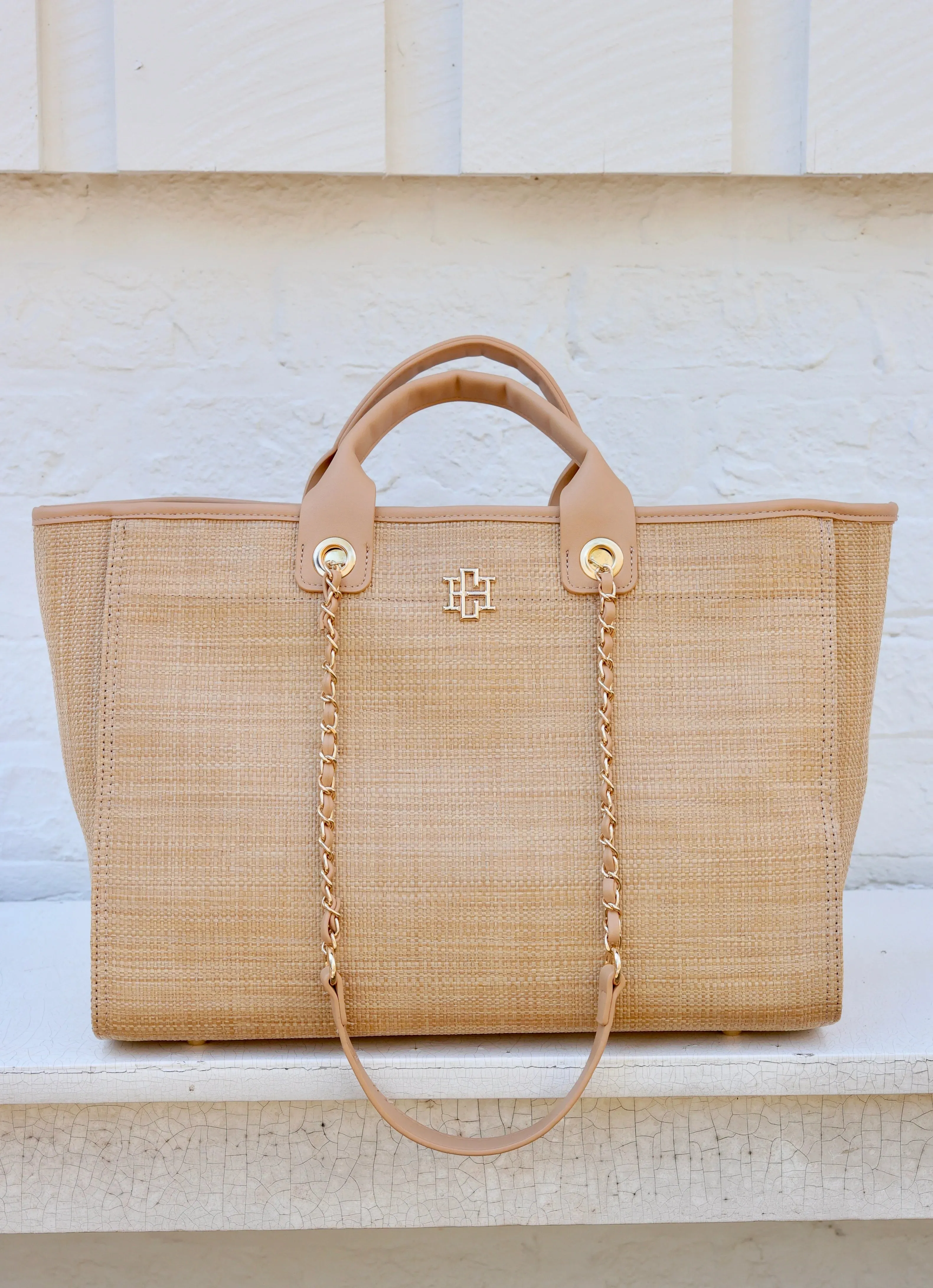 Caroline Hill Melissa Tote Bag - Natural Tan