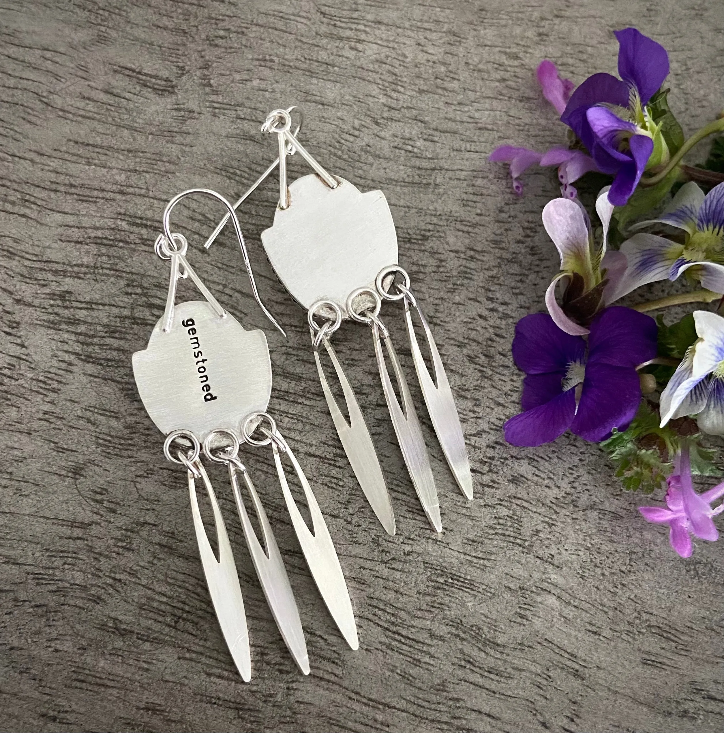 Charoite Fringe Earrings