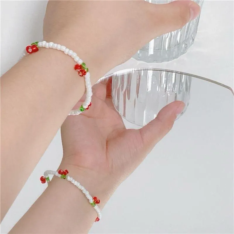 Cherry Season Bracelet- white