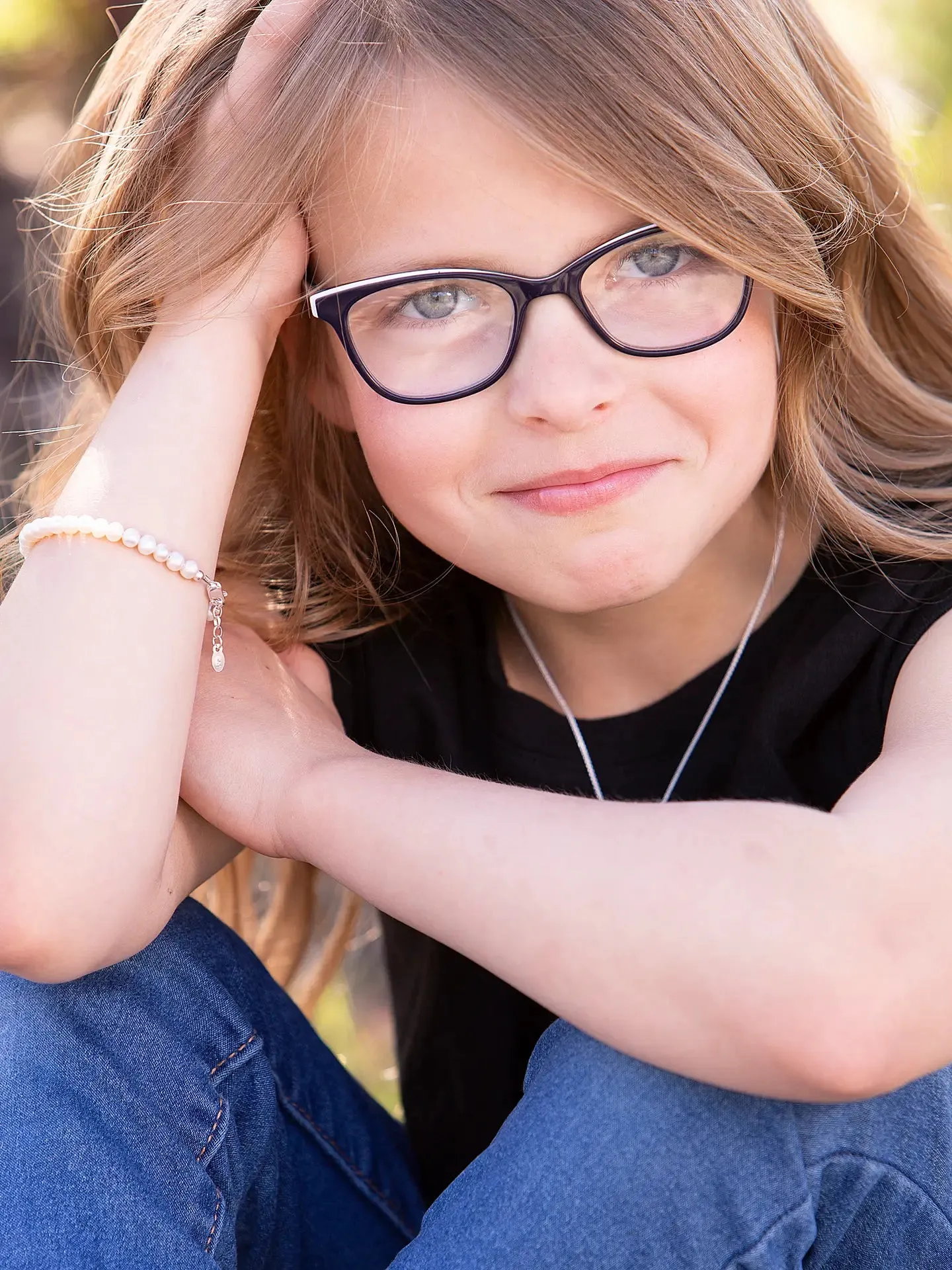 Children's Bracelets:  Sterling Silver Ivory Swarovski Pearl Bracelets (Large)