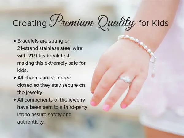 Children's Bracelets:  Sterling Silver Ivory Swarovski Pearl Bracelets (Large)