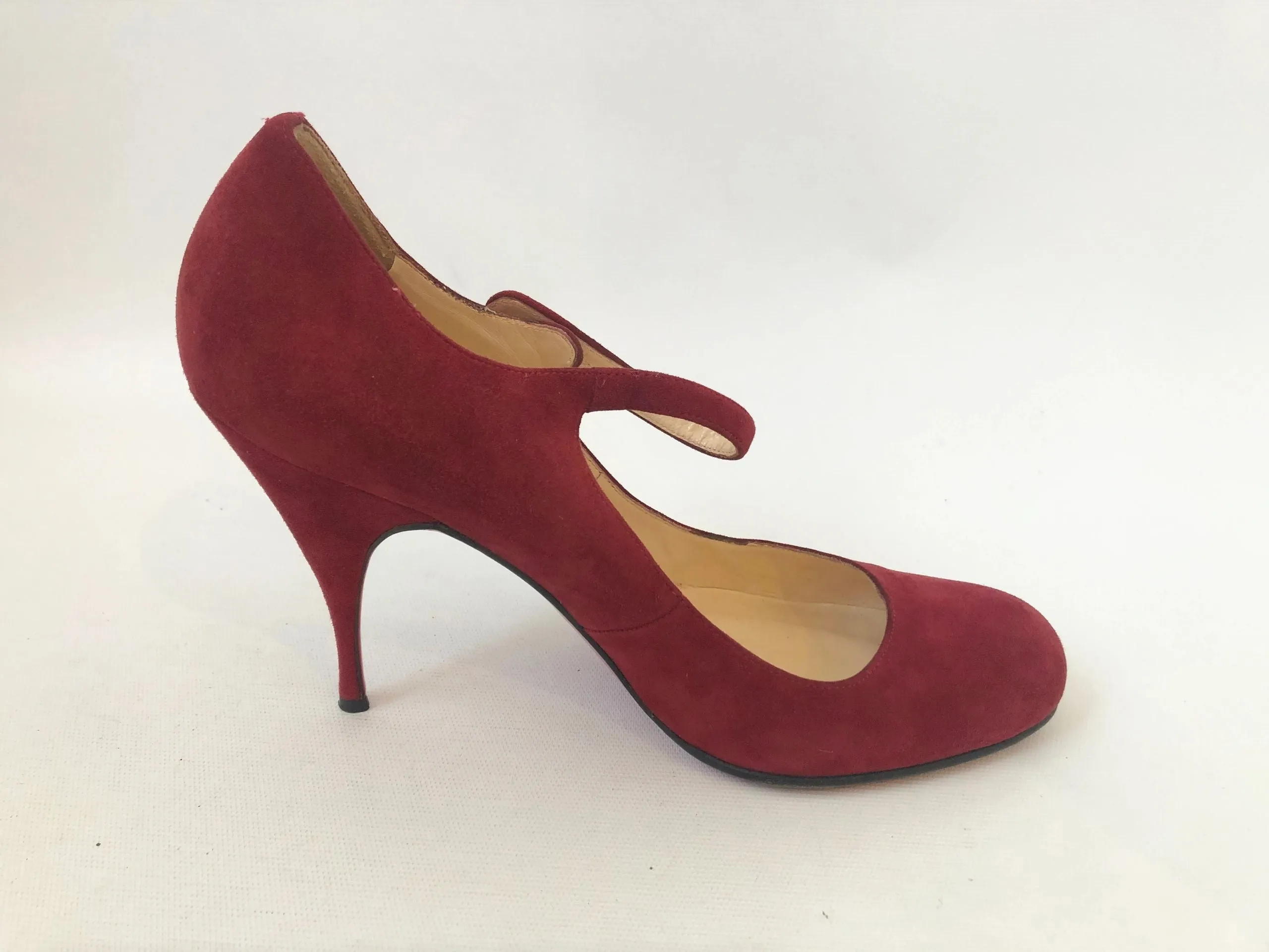 Christian Louboutin Suede Mary Jane Pump Size 39.5 It (9.5 Us)