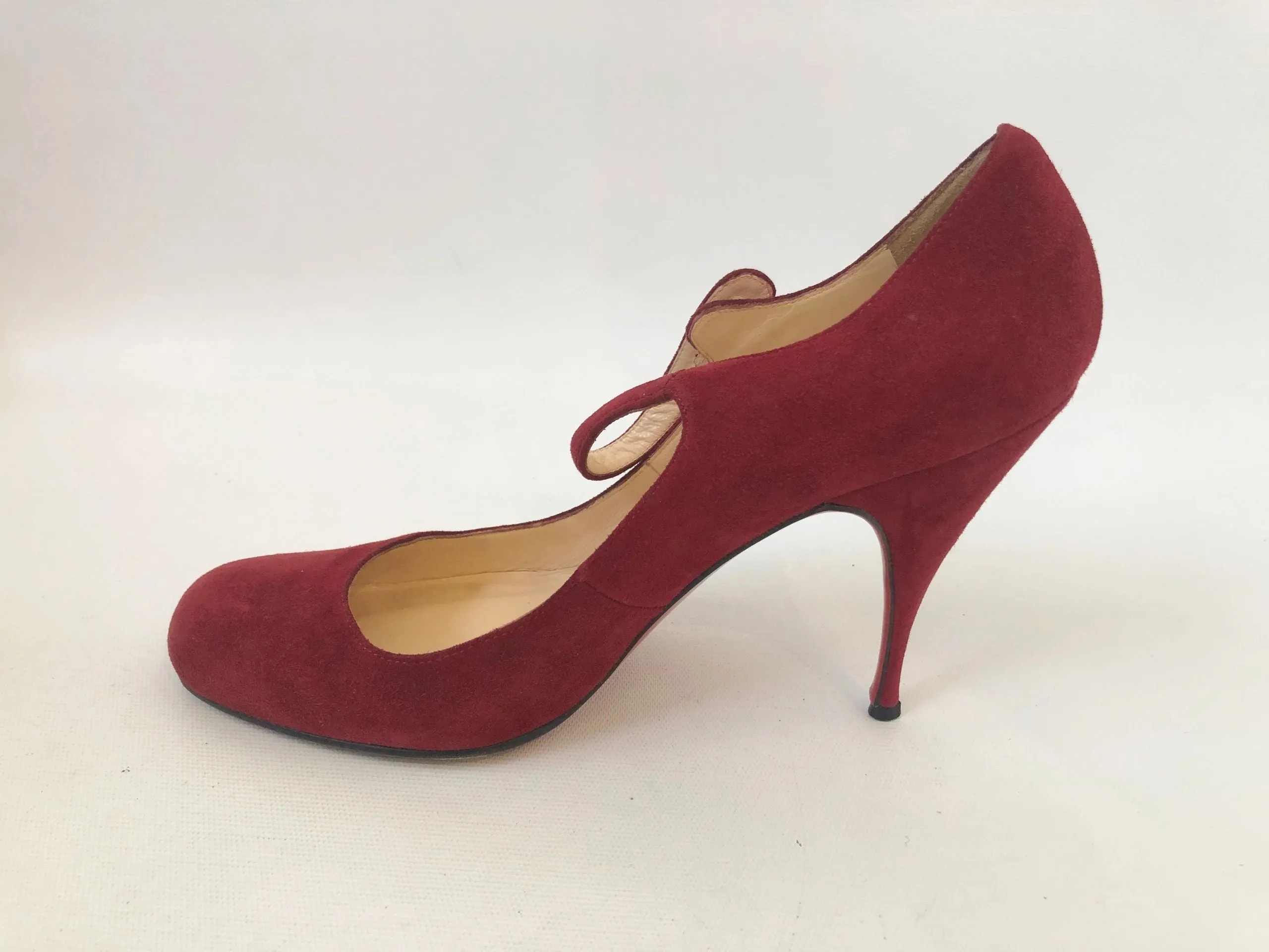 Christian Louboutin Suede Mary Jane Pump Size 39.5 It (9.5 Us)