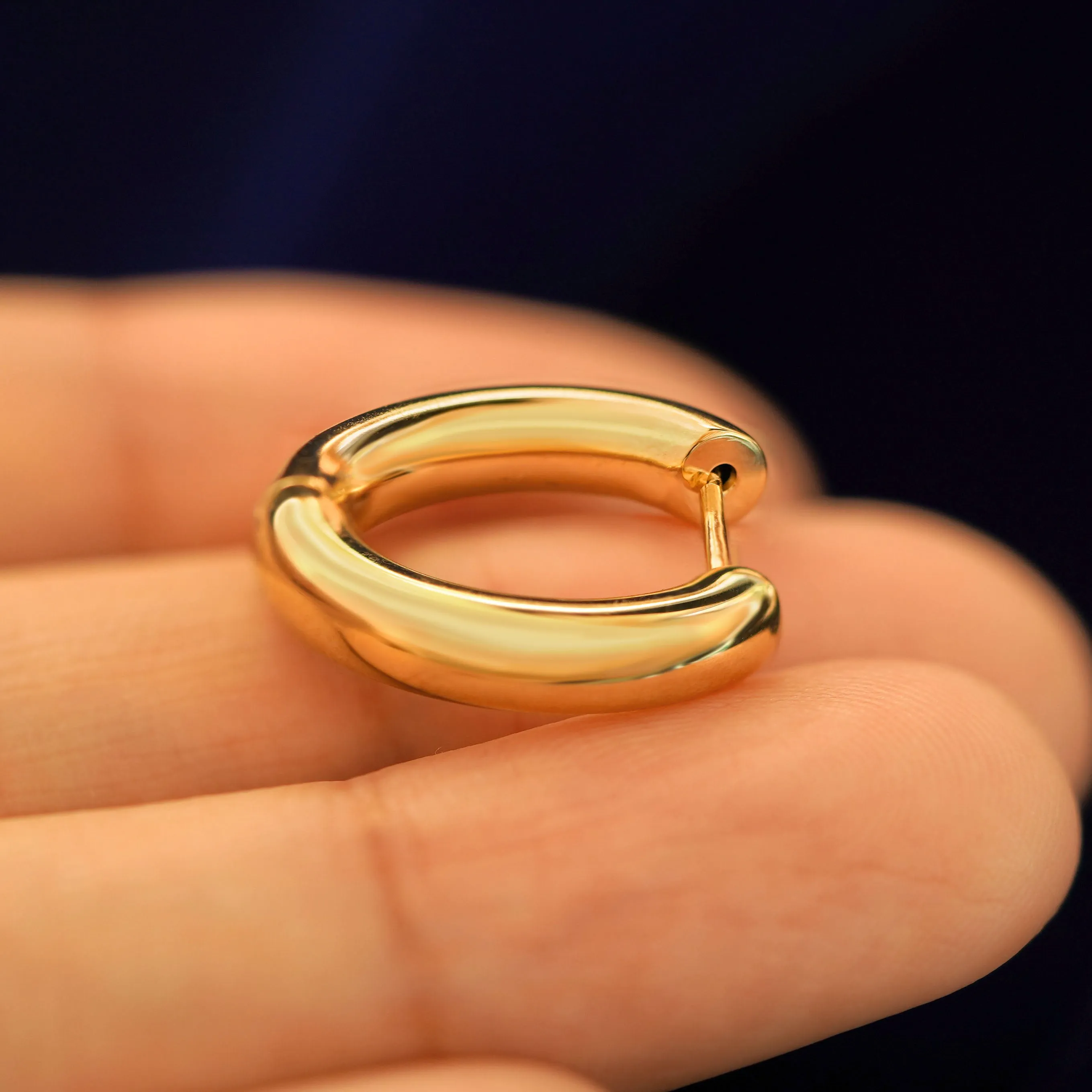Chunky Oval Huggie Hoops
