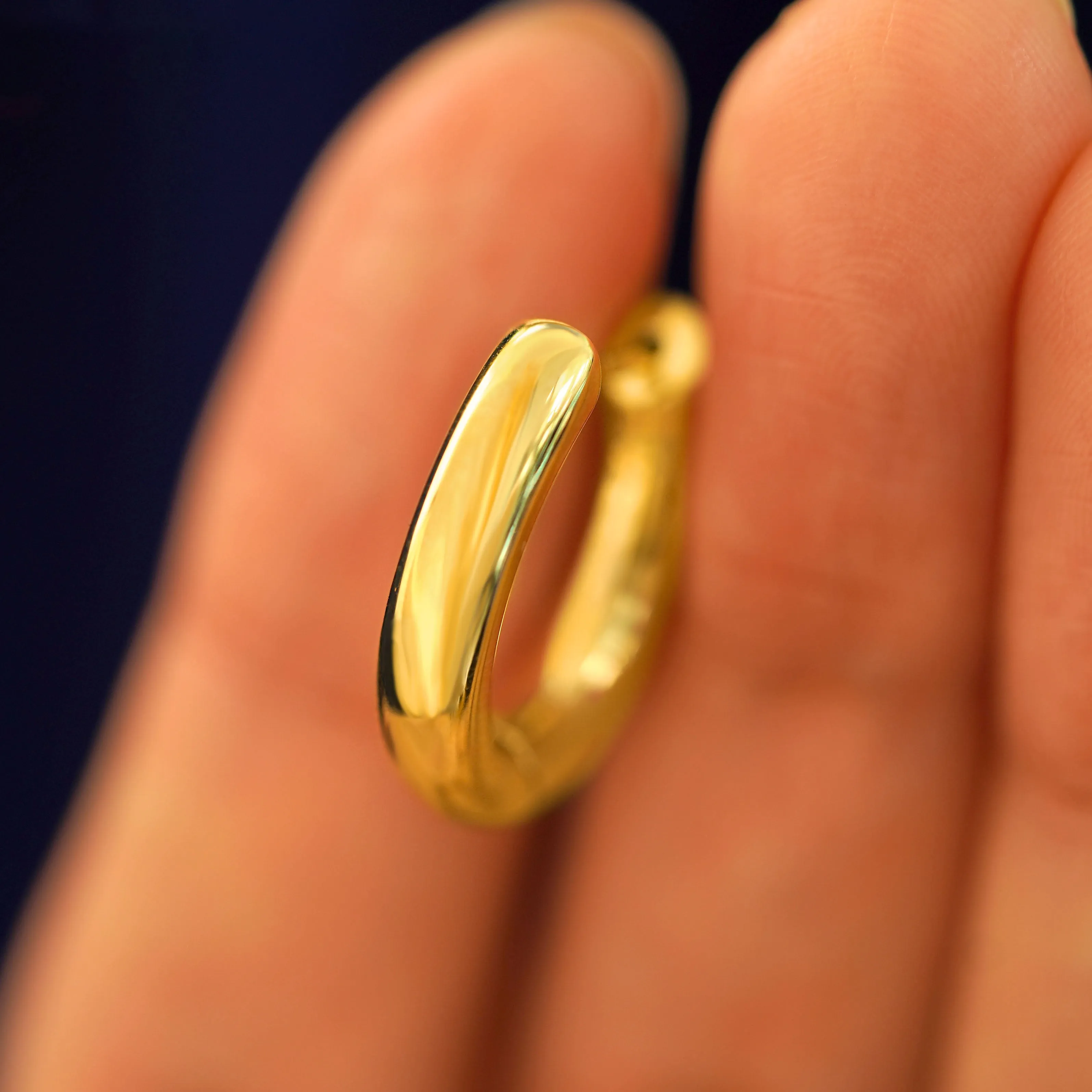 Chunky Oval Huggie Hoops